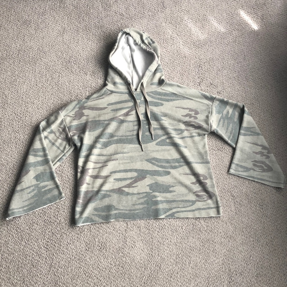 Z Supply Camo Hoodie in Sage Green and Gray